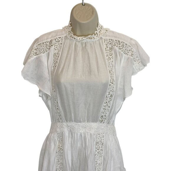 Isabel Marant Etoile Gisele White Lace Mini Dress - Size 8 - Picture 13 of 14
